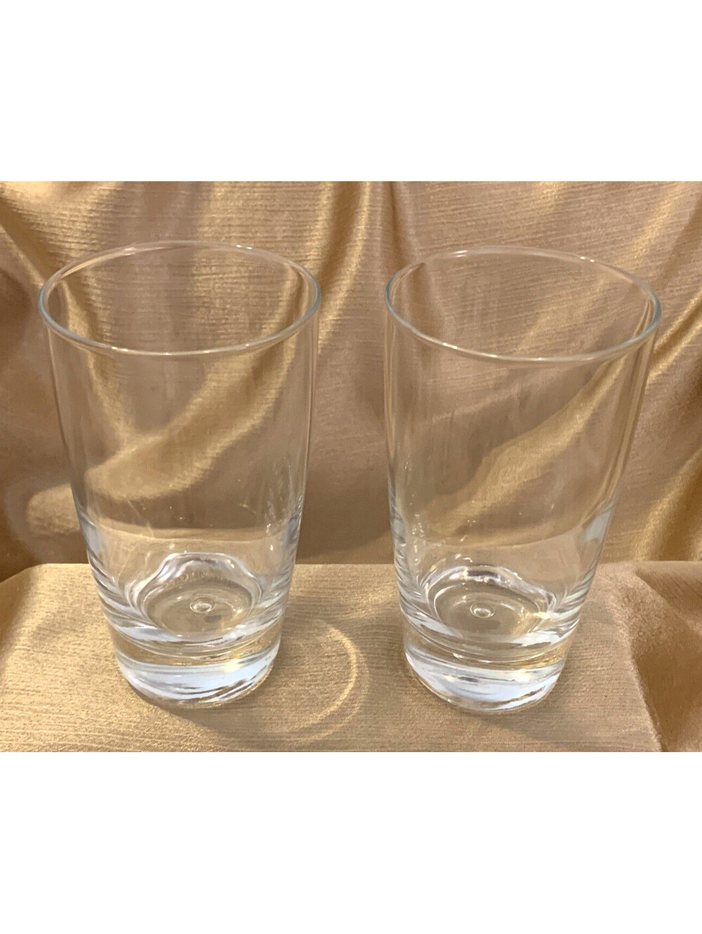Bormioli Rocco Italy LUNA Bubble in Bottom Glass Tumblers 2pc EXC Condition